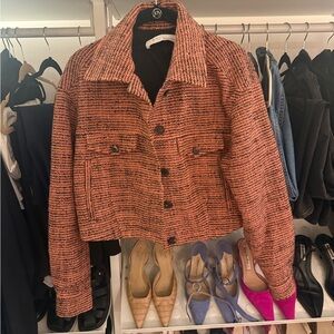 Iro Tweed Bomber Cropped Jacket